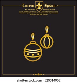 Web line icon. Decorations for the Christmas tree, Christmas balls