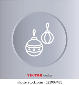 Web line icon. Decorations for the Christmas tree, Christmas balls