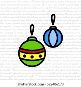 Web line icon. Decorations for the Christmas tree, Christmas balls