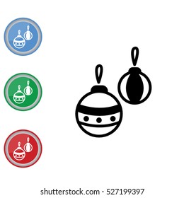 Web line icon. Decorations for the Christmas tree, Christmas balls