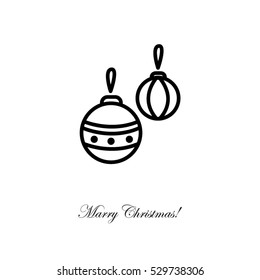Web line icon. Decorations for the Christmas tree, Christmas balls