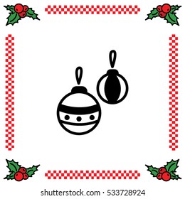 Web line icon. Decorations for the Christmas tree, Christmas balls