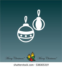 Web line icon. Decorations for the Christmas tree, Christmas balls