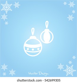 Web line icon. Decorations for the Christmas tree, Christmas balls