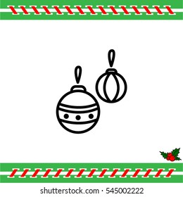 Web line icon. Decorations for the Christmas tree, Christmas balls