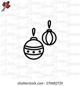Web line icon. Decorations for the Christmas tree, Christmas balls