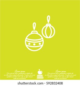 Web line icon. Decorations for the Christmas tree, Christmas balls