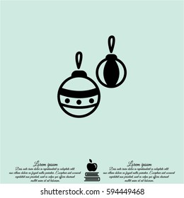 Web line icon. Decorations for the Christmas tree, Christmas balls