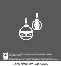 Web line icon. Decorations for the Christmas tree, Christmas balls