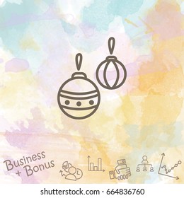 Web line icon. Decorations for the Christmas tree, Christmas balls