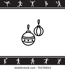 Web line icon. Decorations for the Christmas tree, Christmas balls