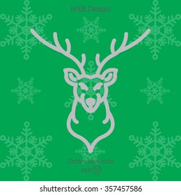 Web line icon. Deer; wild animals