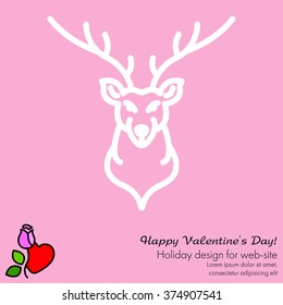 Web line icon. Deer; wild animals