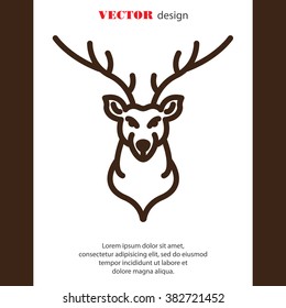 Web line icon. Deer; wild animals