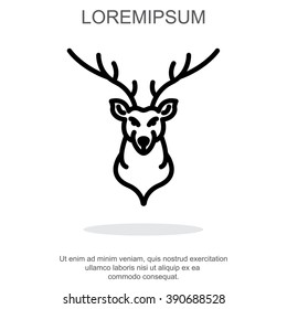 Web line icon. Deer; wild animals