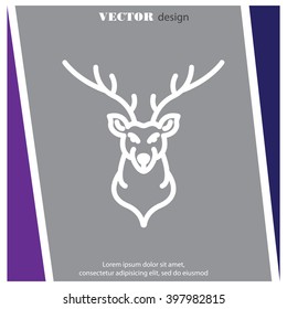 Web line icon. Deer; wild animals
