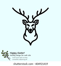 Web line icon. Deer; wild animals