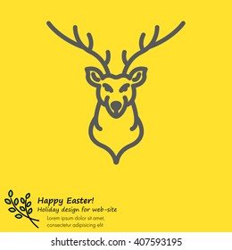 Web line icon. Deer; wild animals