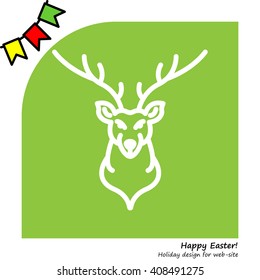 Web line icon. Deer; wild animals