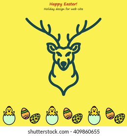 Web line icon. Deer; wild animals