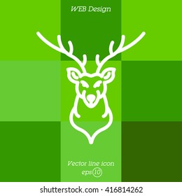 Web line icon. Deer; wild animals