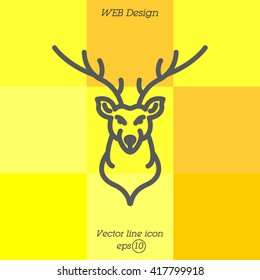 Web line icon. Deer; wild animals