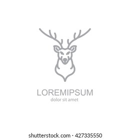 Web line icon. Deer; wild animals