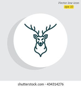 Web line icon. Deer; wild animals
