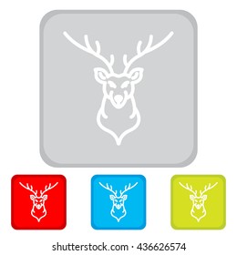 Web line icon. Deer; wild animals