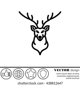 Web line icon. Deer; wild animals