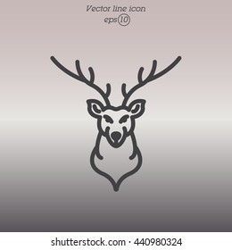 Web line icon. Deer; wild animals