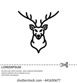 Web line icon. Deer; wild animals
