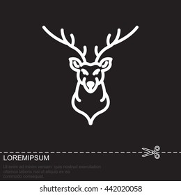 Web line icon. Deer; wild animals