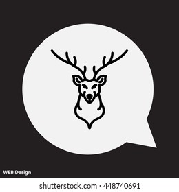 Web line icon. Deer; wild animals