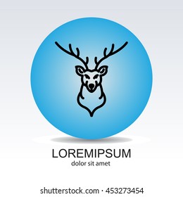 Web line icon. Deer; wild animals