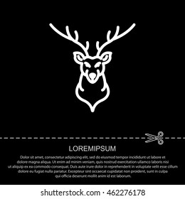 Web line icon. Deer; wild animals