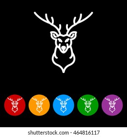Web line icon. Deer; wild animals