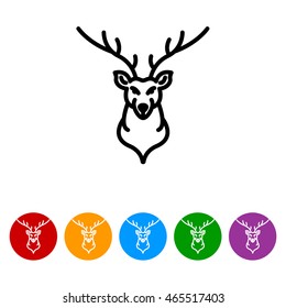 Web line icon. Deer; wild animals