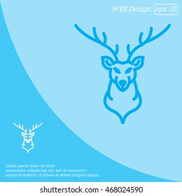 Web line icon. Deer; wild animals