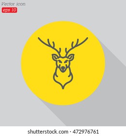 Web line icon. Deer; wild animals