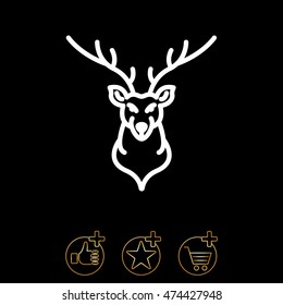 Web line icon. Deer; wild animals