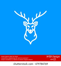Web line icon. Deer; wild animals