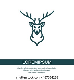 Web line icon. Deer; wild animals