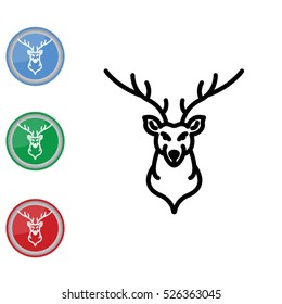 Web line icon. Deer; wild animals