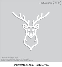 Web line icon. Deer; wild animals