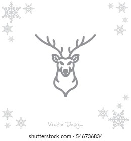 Web line icon. Deer; wild animals