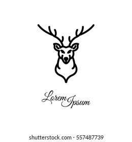 Web line icon. Deer; wild animals