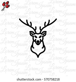 Web line icon. Deer; wild animals