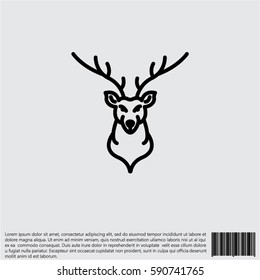 Web line icon. Deer; wild animals