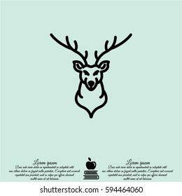 Web line icon. Deer; wild animals
